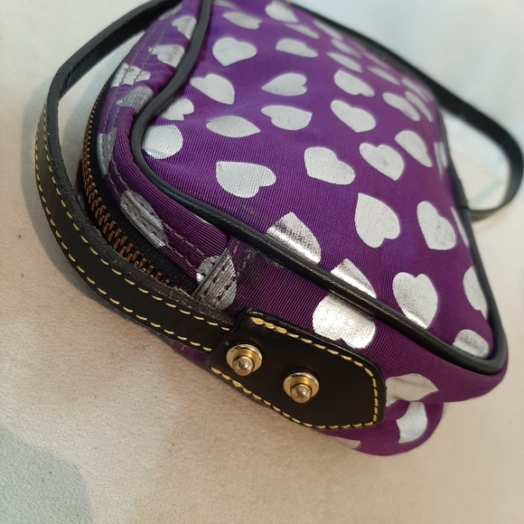 Dooney Bourke Purple Silver Hearts Bag - Picture 7 of 14